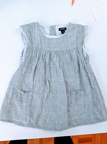 Magnifique robe gris chiné coton 12 mois Kiabi