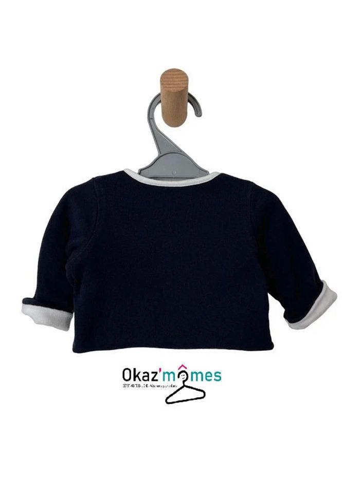 Cardigan pressionné bleu marine - Petit Bateau 1 mois (54cm) - photo numéro 4