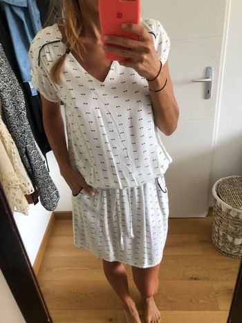 Robe blanche fleurs Kiabi 36