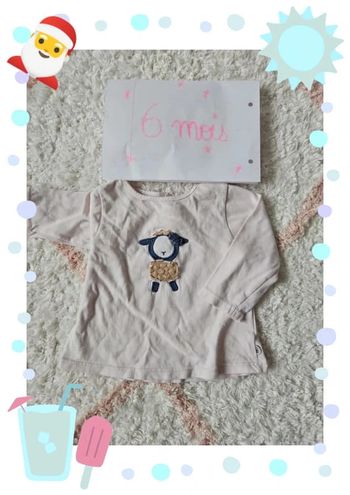 pull tee shirt manche longue fille 6 mois couleur rose pale