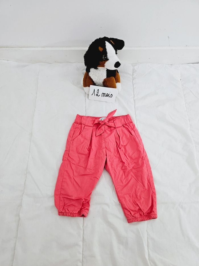 Pantalon rose avec nœud bébé fille 12 mois 1 an