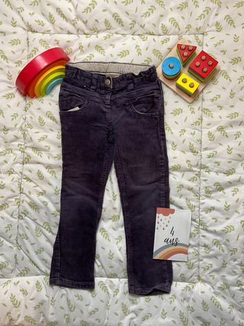 pantalon en velours violet taille réglable 4 ans du pareil au même
