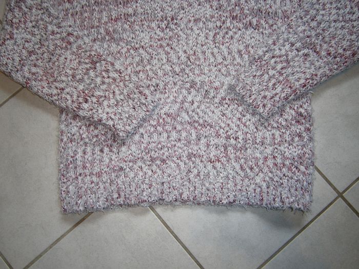 Pull doux chiné blanc/rouge Taille 42 - photo numéro 9