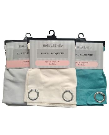 Lot de 3 rideaux JACQUARD
