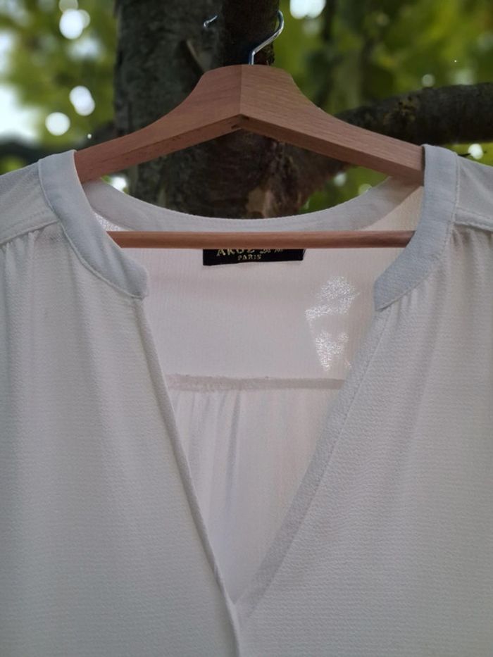 Blouse fluide sans manches crème taille M - photo numéro 4