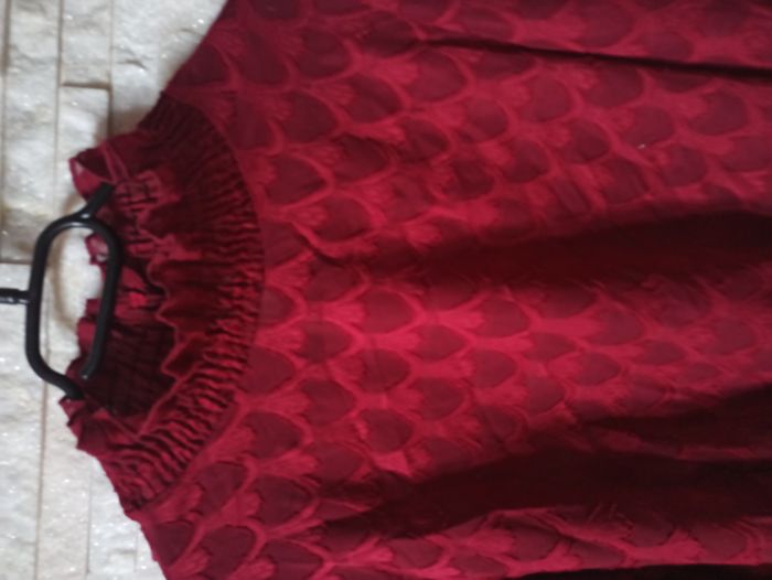 Haut Semi Transparent Bordeaux Femme Taille M - photo numéro 2