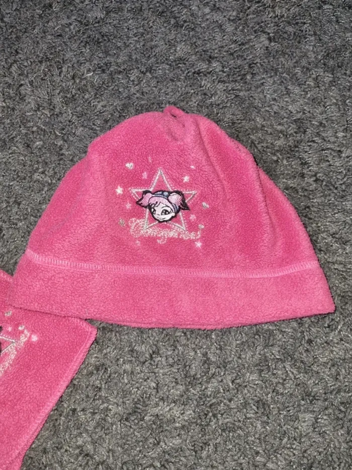 Lot en polaire bonnet bébé et écharpe fille - photo numéro 4