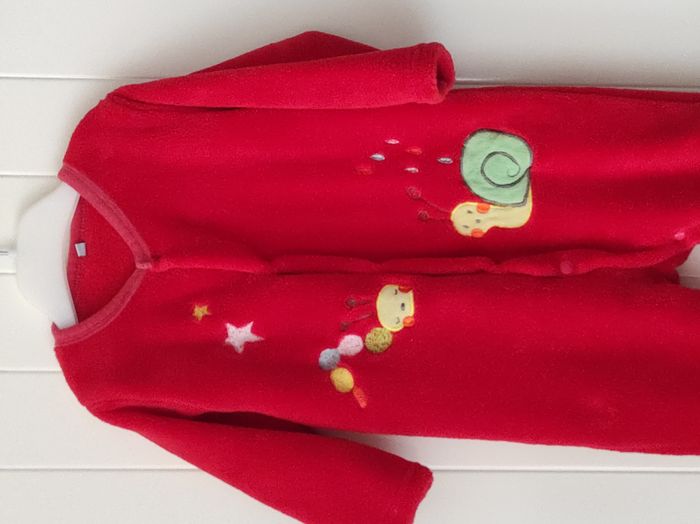 Surpyjama polaire bébé garçon 12 mois – Animaux, rouge - photo numéro 4