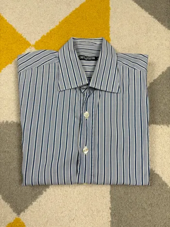 Chemise à rayures Café Coton | Blanc et marine | Taille M