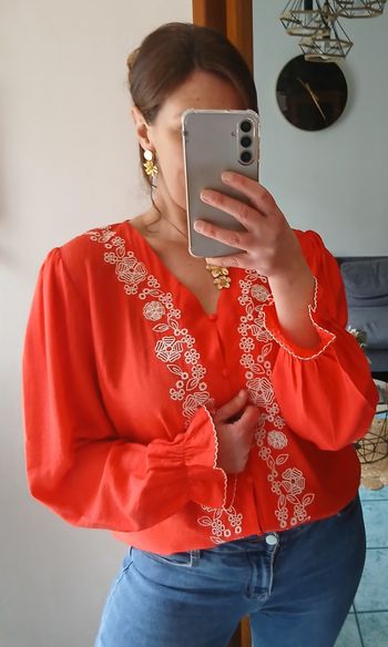 Chemisier brodée terracota taille 42