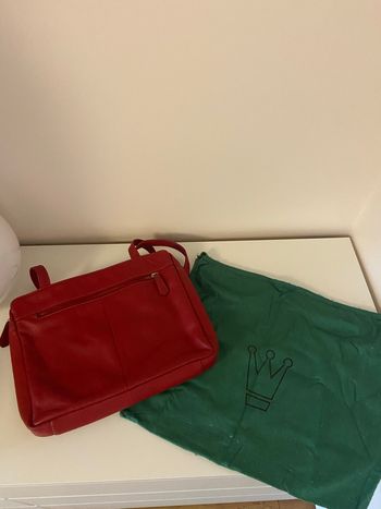Sac à main cuir rouge vintage 