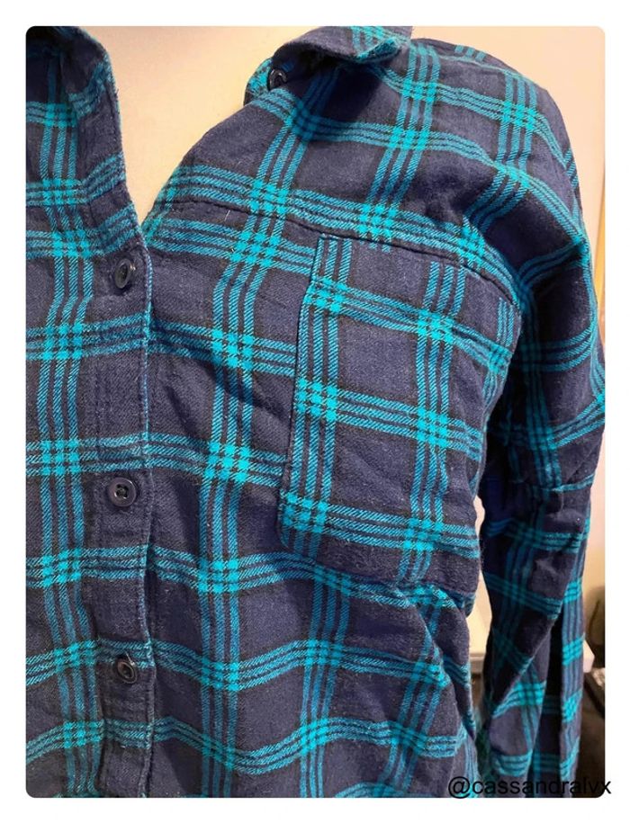 Chemise à carreaux bleue et verte - BlendShe - photo numéro 2