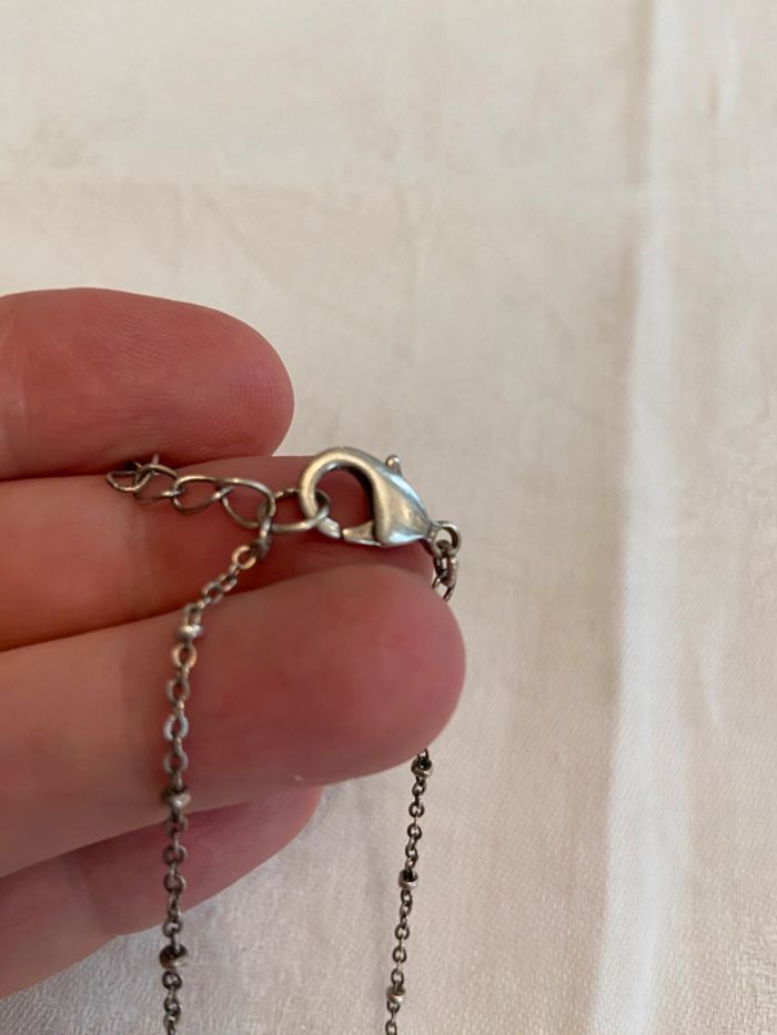 Sautoir argenté pendentif boule verte Cyrillus - photo numéro 6