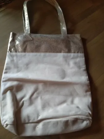 Petit cabas Beige a Paillettes