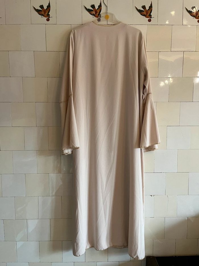 Abaya beige et dorée 2 pièces - photo numéro 6