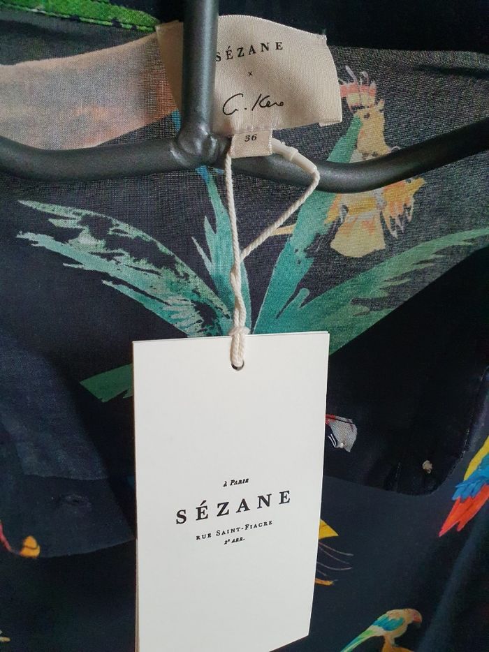 Sézane chemise Perroquets G.Kero t,36 neuve avec étiquette - photo numéro 3