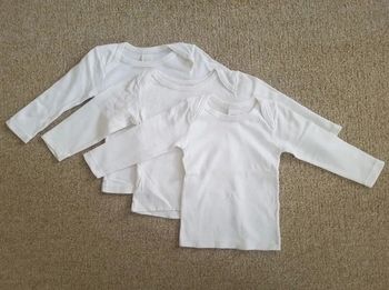 Lot de 3 T-shirts blancs, 12 mois