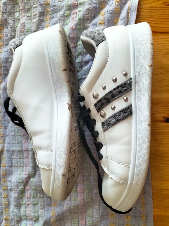 Basket blanche motif léopard 36 - photo numéro 4