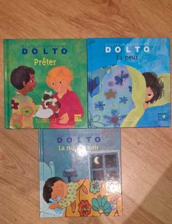 Lot de 3 livres Docteur Catherine Dolto la peur / prêter/  la nuit le noir