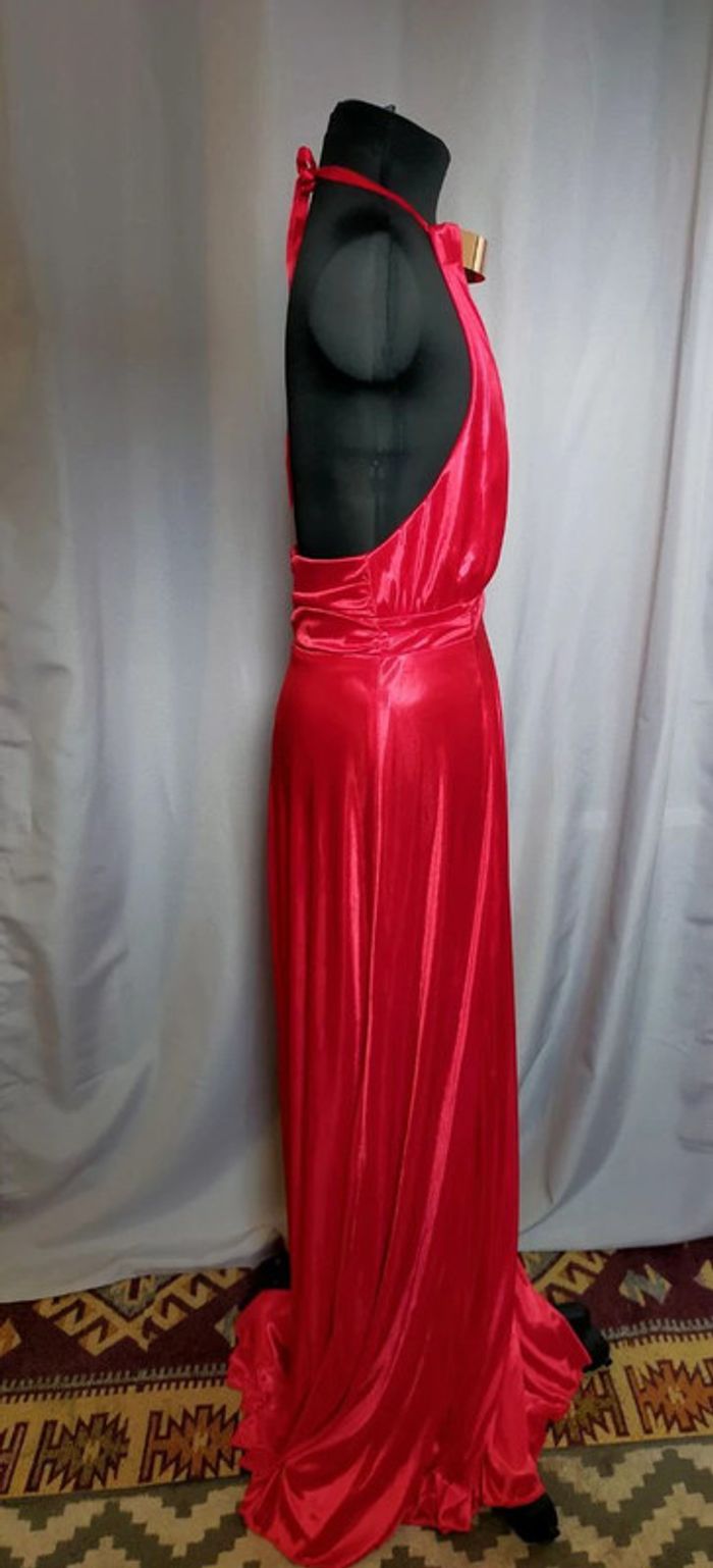 Robe longue rouge satinée – Nazz Couture – Taille 10 (38) - photo numéro 9