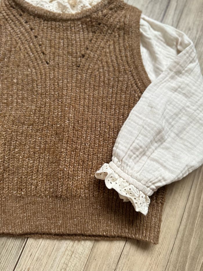 Pull col broderie anglaise Zara 2/3 ans - photo numéro 5