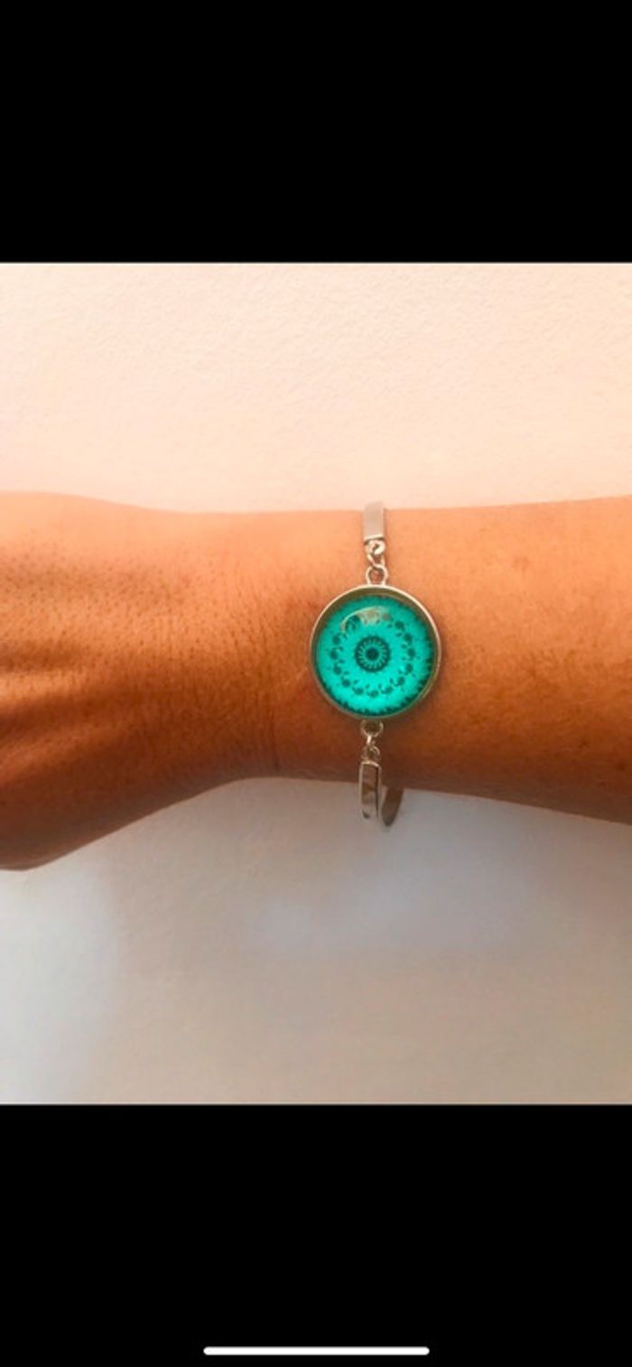 Bracelet acier turquoise