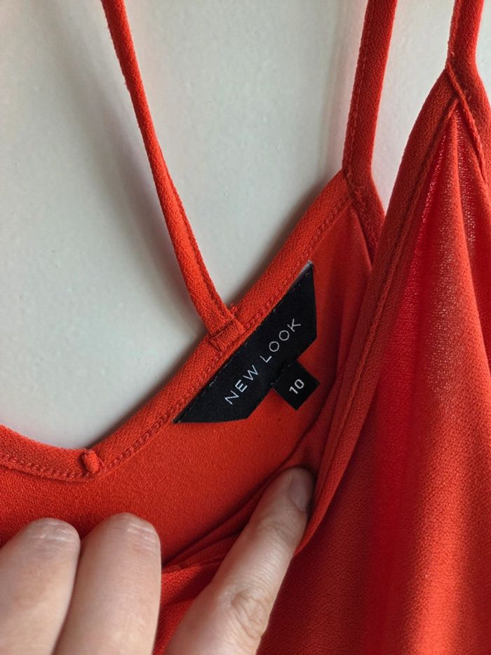 Débardeur rouge/orange neew look - bretelles croisées dos - taille m - photo numéro 4