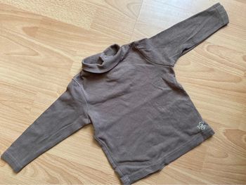 Joli sous-pull à col roulé marron Orchestra T. 12 mois/74 cm garçon TBE