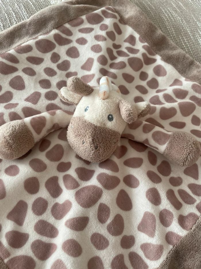 Peluche doudou plat 33cm my Teddy girafe beige marron très bon état - photo numéro 2