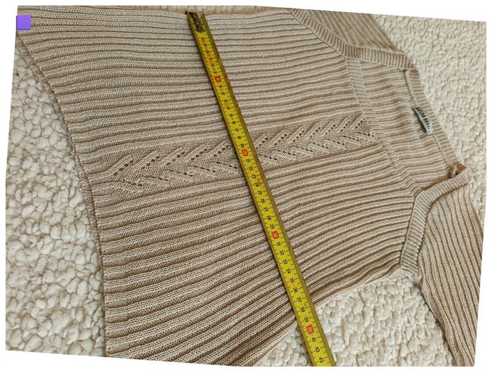 Haut Melda Rossi beige côtelé à manches courtes – style chic maille trame - photo numéro 5