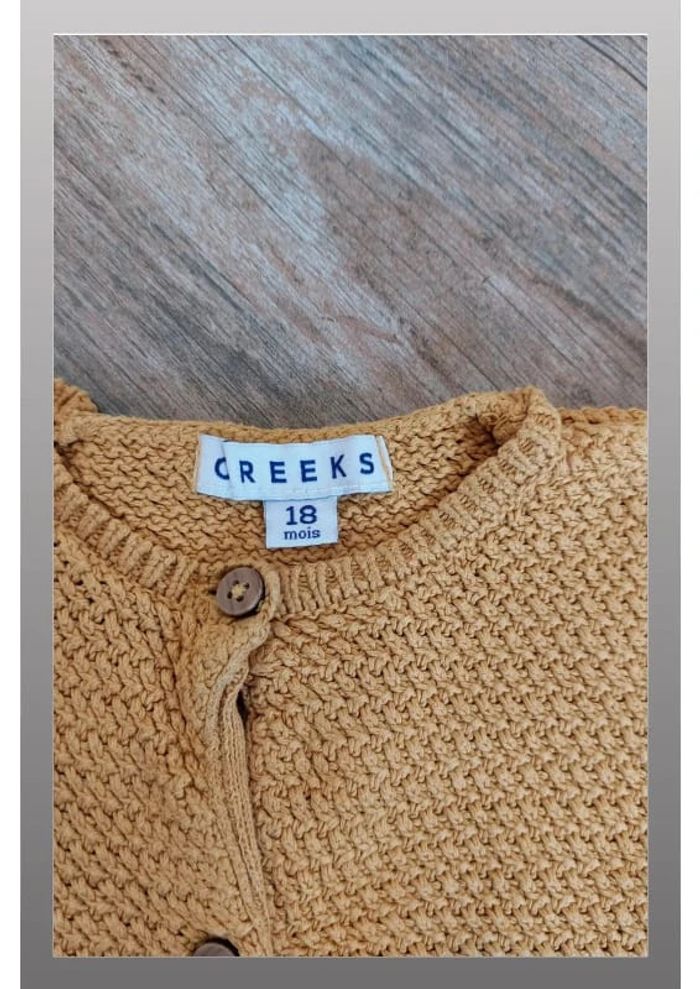 Beau gilet créées jaune moutarde 18 mois - photo numéro 2