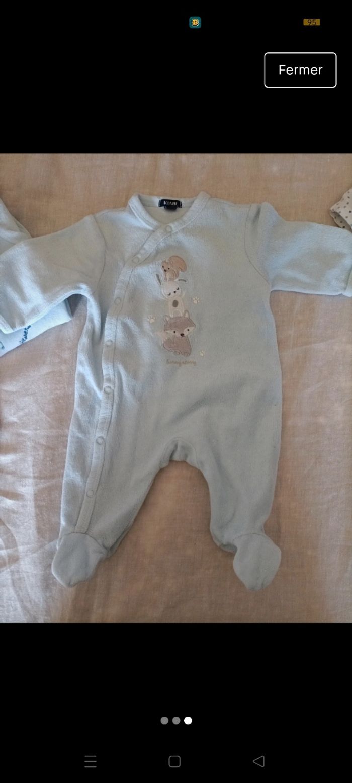 Lot de 2 pyjamas taille 1 mois - photo numéro 3