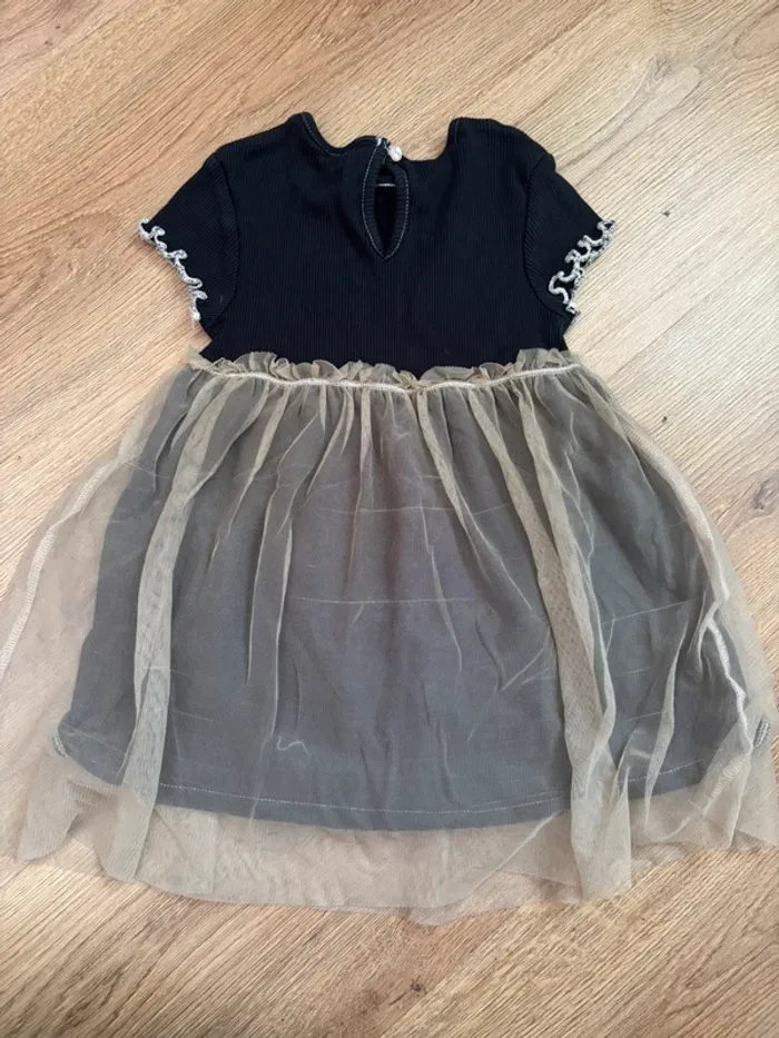 Robe volant noir et beige Kiabi - photo numéro 3