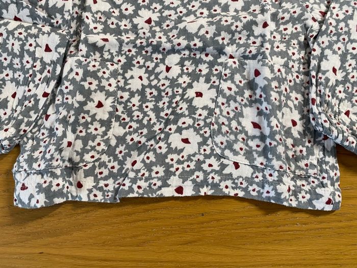 Mango Blouse fleurie turquoise/bordeaux Taille 18/24 mois - photo numéro 4