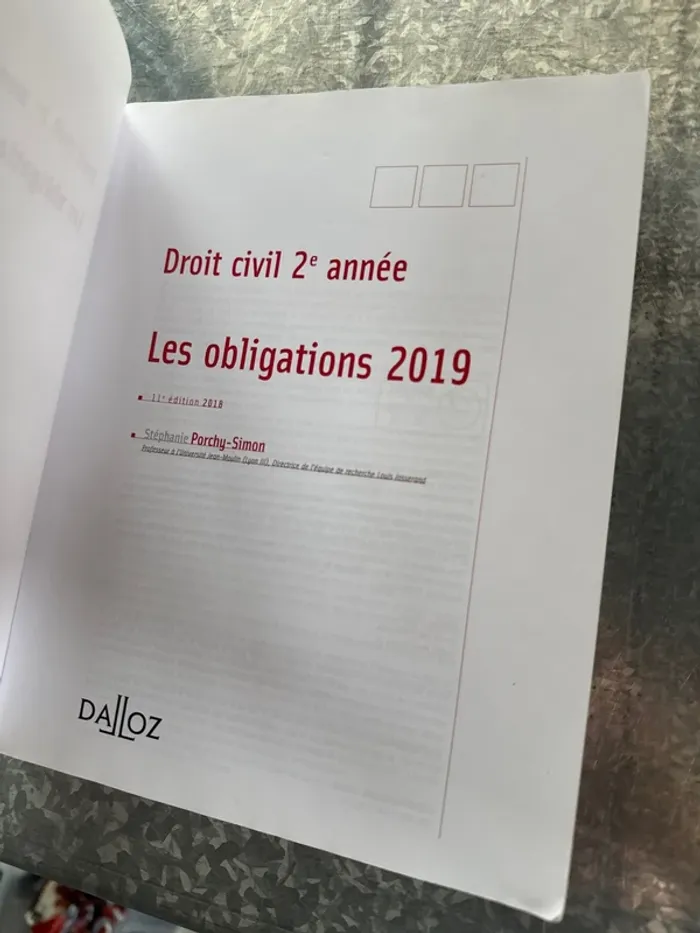 Livre droit civil, deuxième année, les obligations, 2019 - photo numéro 5