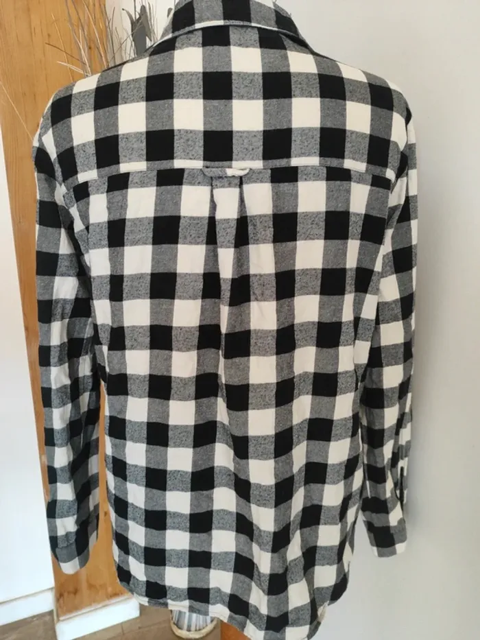 Chemise Zara 38 à carreaux noirs et blancs - photo numéro 4