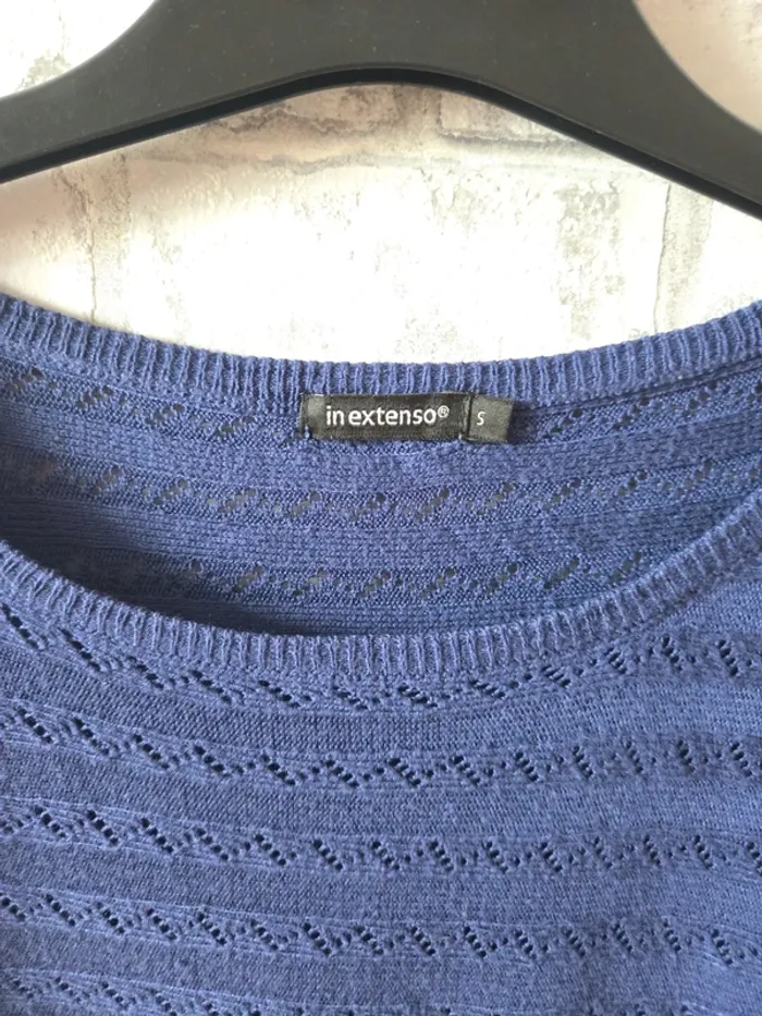 Pull manche courte bleu taille S in extenso - photo numéro 2