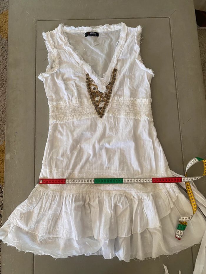 Robe Morgan blanche à volants et dentelle taille XS / S - photo numéro 16