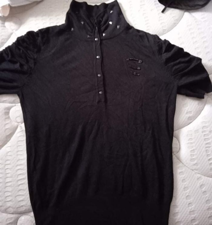 Pull long col roulé femmes noir Elite taille L - photo numéro 8