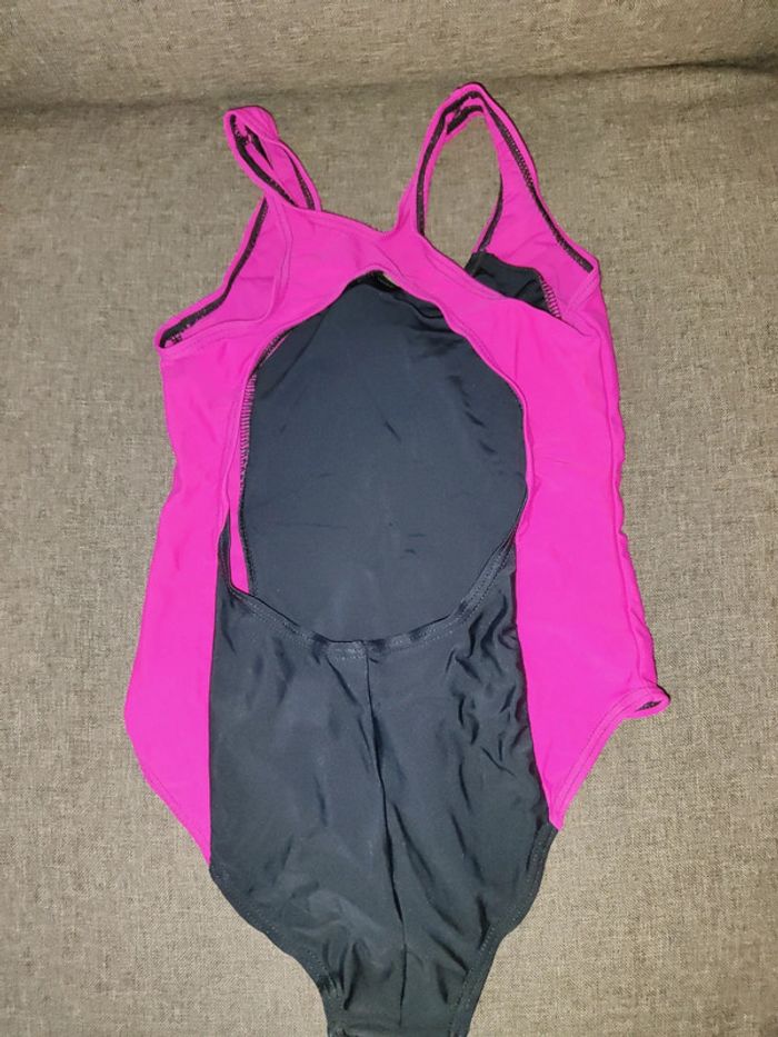 Maillot une pièce rose et noir 10 ans - photo numéro 2