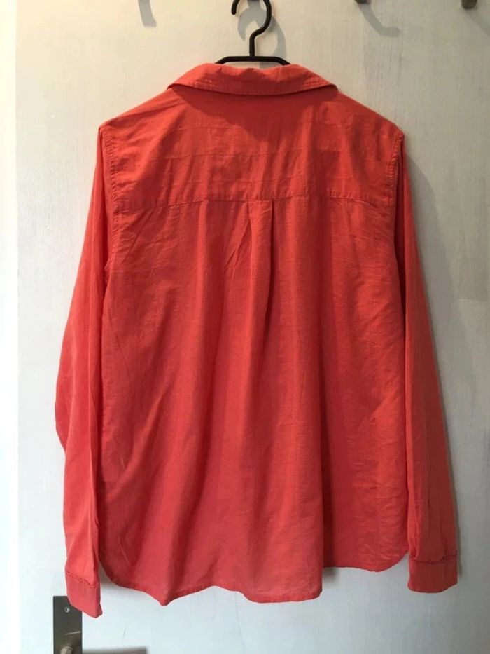 Chemise broderie anglaise orange corail miss captain tortue 40 L coton - photo numéro 2