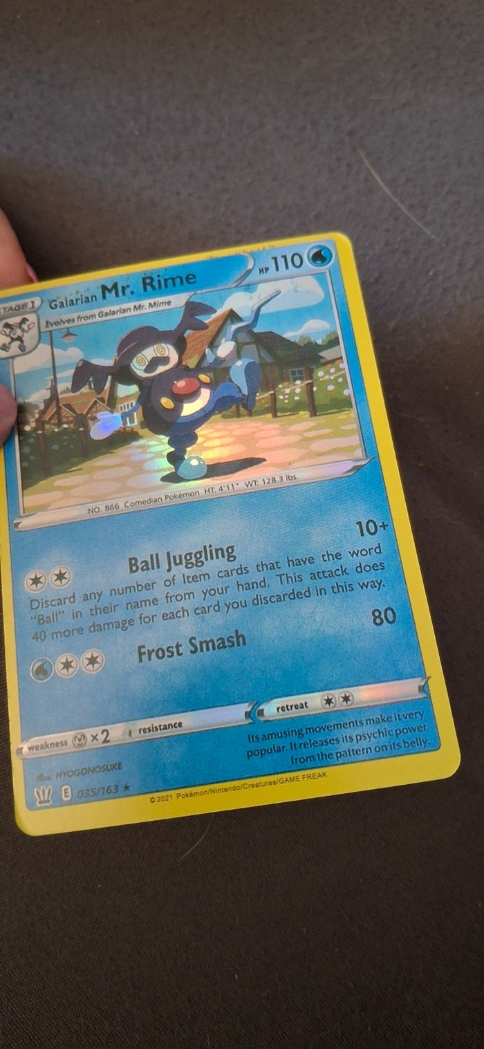 💥Carte Pokémon Brillante Galarian Mr. Rime (110 PV, Stage 1) - photo numéro 2