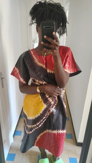 Robe boubou africaine sénégalaise bazin riche wax batik