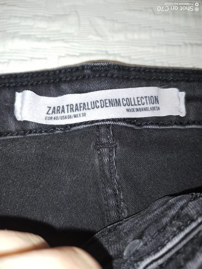 Zara pantalon jean noir délavé skinny - photo numéro 2