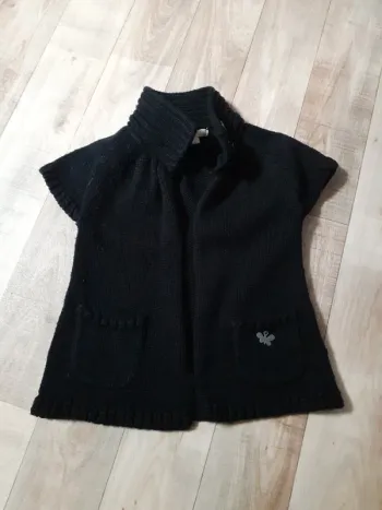 Gilet sans manches fille noir 5 ans