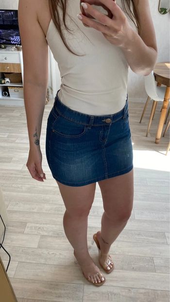 Jupe courte en jeans bleu