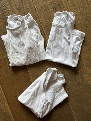 Lot de 3 maillots corps 4-5 ans Primark blanc