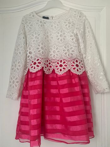 Robe “dentelle” blanche et rose