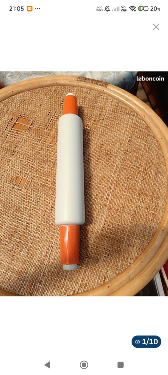 Rouleau à pâtisserie Tupperware vintage - photo numéro 2