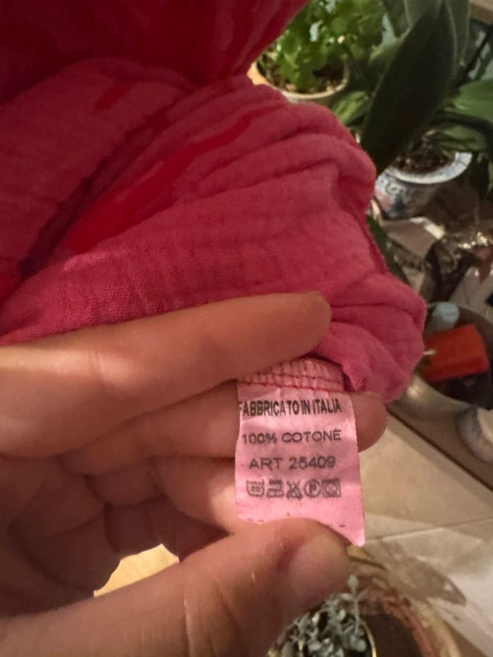 Longue robe d’été en gaz de coton Fushia soleil rouge grande taille 42-46 - photo numéro 3